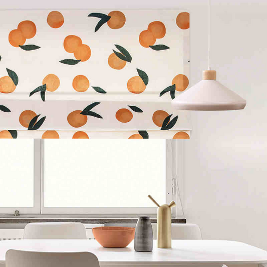 Orange Tangerine Citrus Clementine Spring Theme Window Roman Shade
