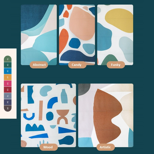 Abstract Organic Shapes Modern Contemporary Roman Shade