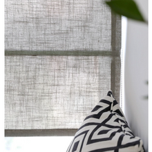 Load image into Gallery viewer, Semi See Through Fabric Jute Gray Linen Zen Window Roman Shade
