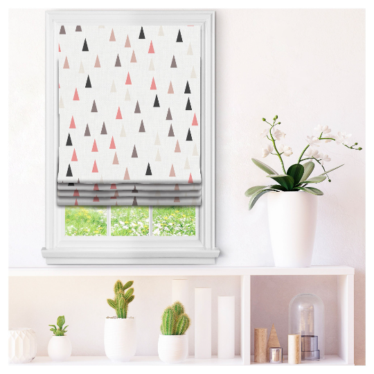 Nordic Triangles Quilt Pattern Window Roman Shade – Art Shades