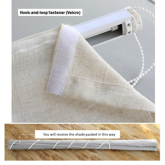 Semi See Through Fabric Jute Gray Linen Zen Window Roman Shade