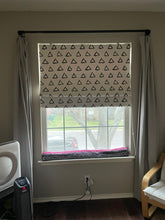 Load image into Gallery viewer, Black and White Triangular Pyramid Scandinavian Window Roman Shade
