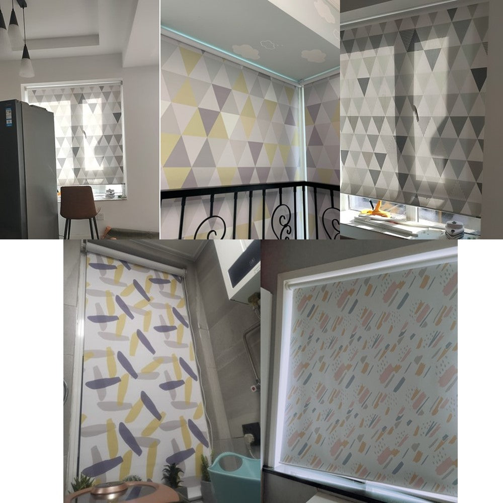 Contemporary Japanese Harisen Hand Fan Print Window Roller Shade