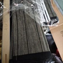 Load image into Gallery viewer, Custom Made Window Roman Shade Neutral Gray Beige White Jute Zen Fabrics
