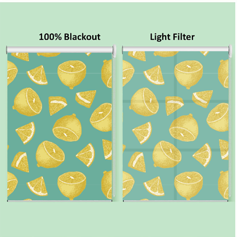 Pastel Lemon Fruit Window Roller Shade