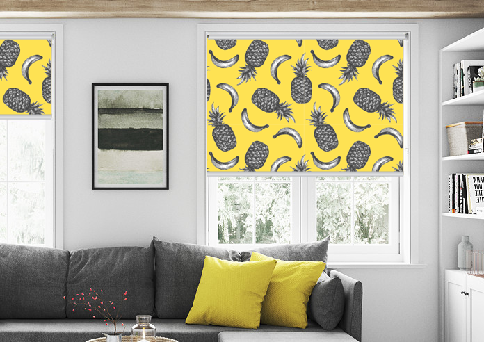 Banana Pineapple in Yellow Window Roller Shade
