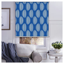Load image into Gallery viewer, Mid Century Geometric Illusion Blue Window Roller Shade
