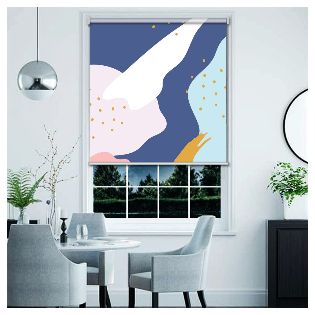 Waves Organic Mid Century Modern Abstract Window Roller Shade