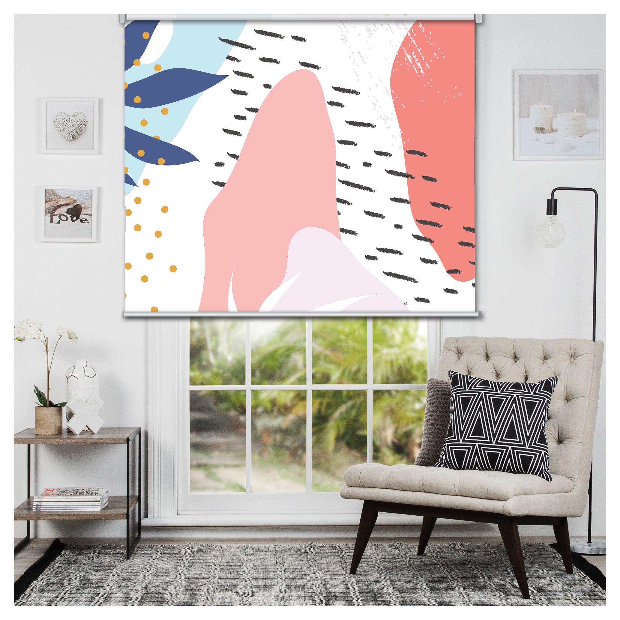 Abstract Organic Shapes Pastel Color Window Roller Shade – Art Shades