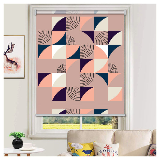 Boho Contemporary Geometric Nordic Art Print Window Roller Shade