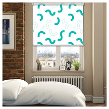 Load image into Gallery viewer, Green S Shapes Window Roller Shade
