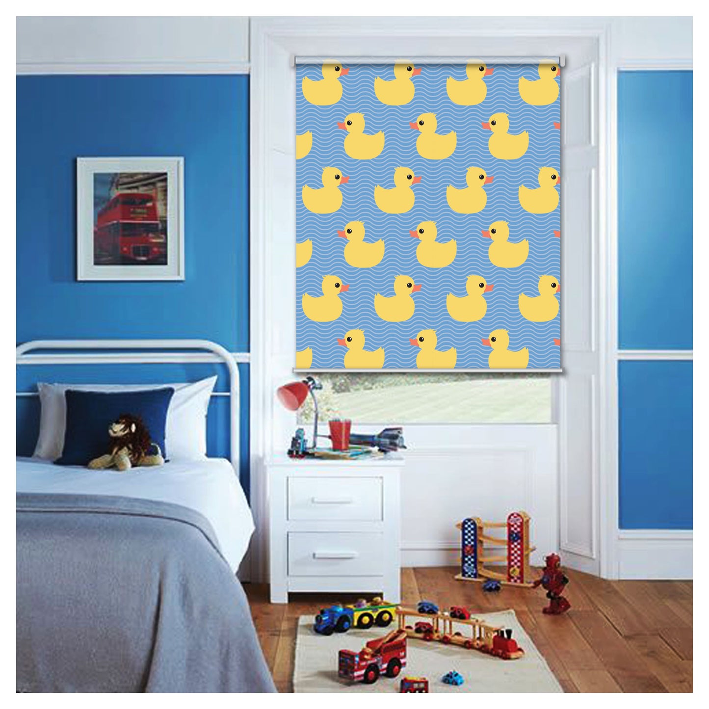 Yellow Duck Nursery Kid Room Window Roller Shade