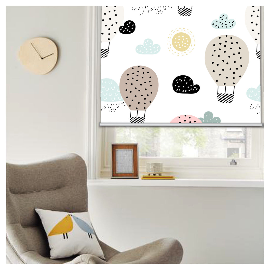 Nursery Kid Baby Room Hot Air Balloon Window Roller Shade