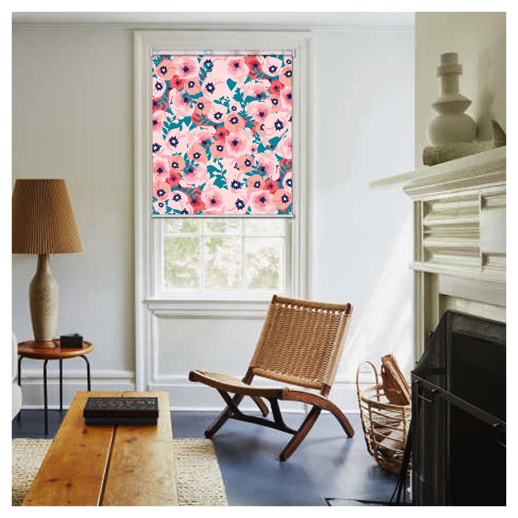 Botanical Spring Flower Pink Garden Print Window Roller Shade – Art Shades