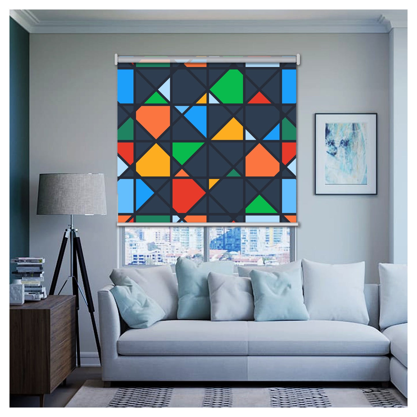 Mid Century Game Mosaic Window Roller Shade