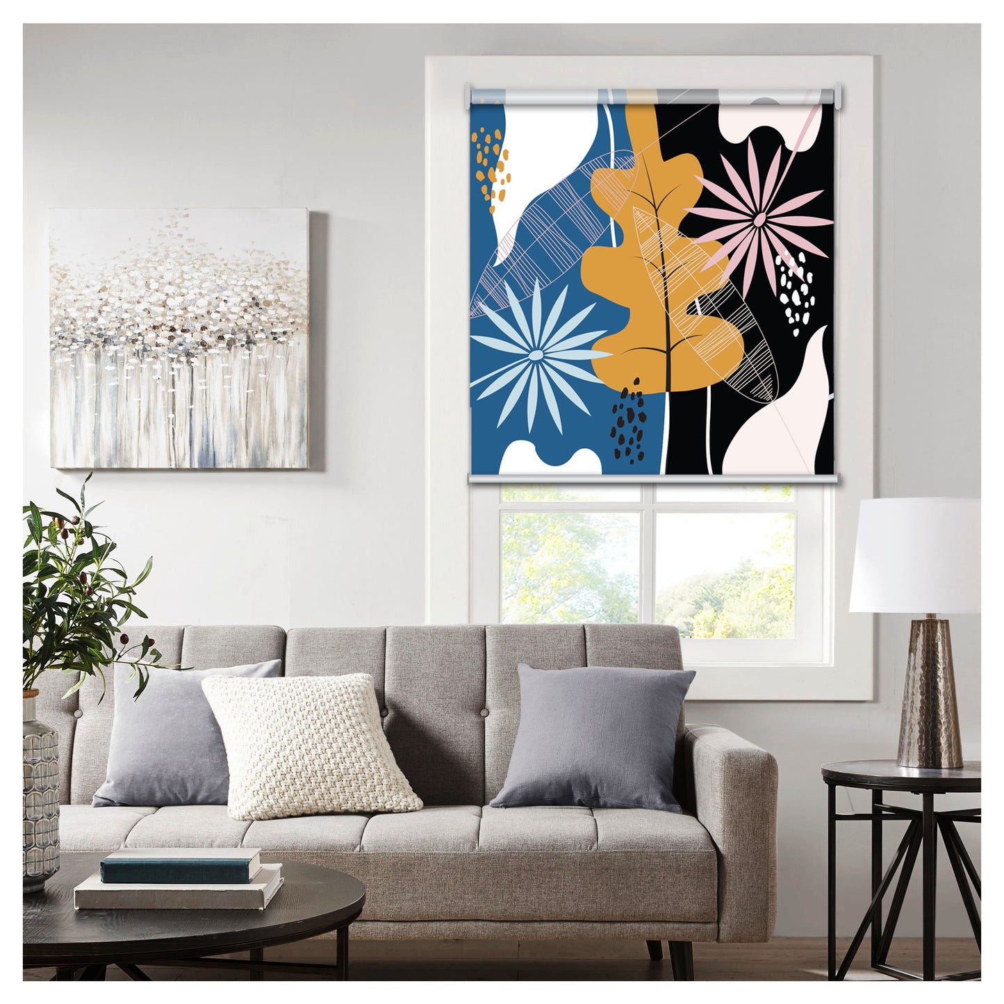 Flora Flower Botanical Print Window Roller Shade