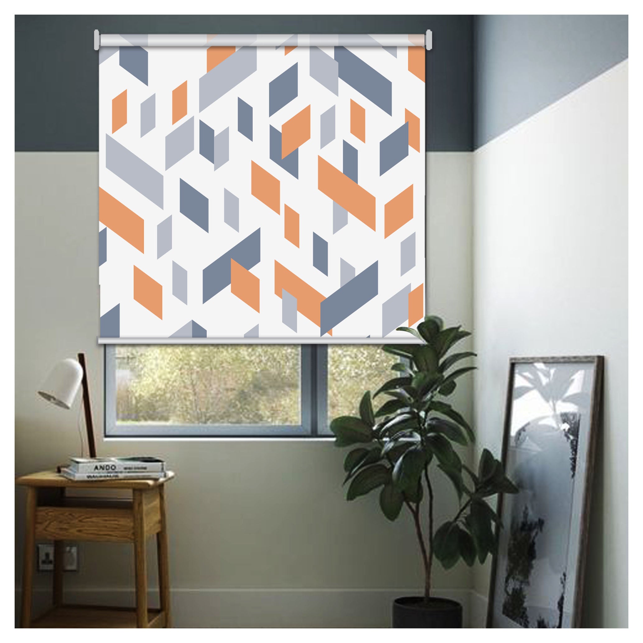 Shaded Pattern Window Contemporary Geometric Pattern Print Window Roller Shade – Art Shades