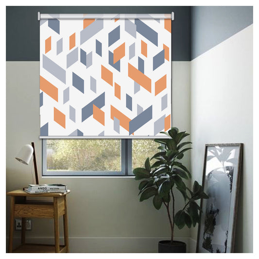 Contemporary Geometric Pattern Print Window Roller Shade