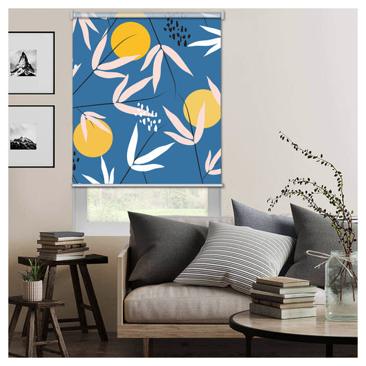 Night Moon Japanese Garden Blue Window Roller Shade