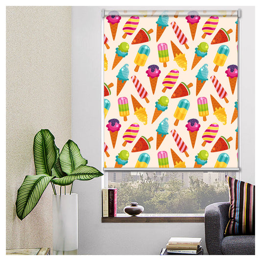 Ice-Cream Summer Pattern Print Theme Window Roller Shade