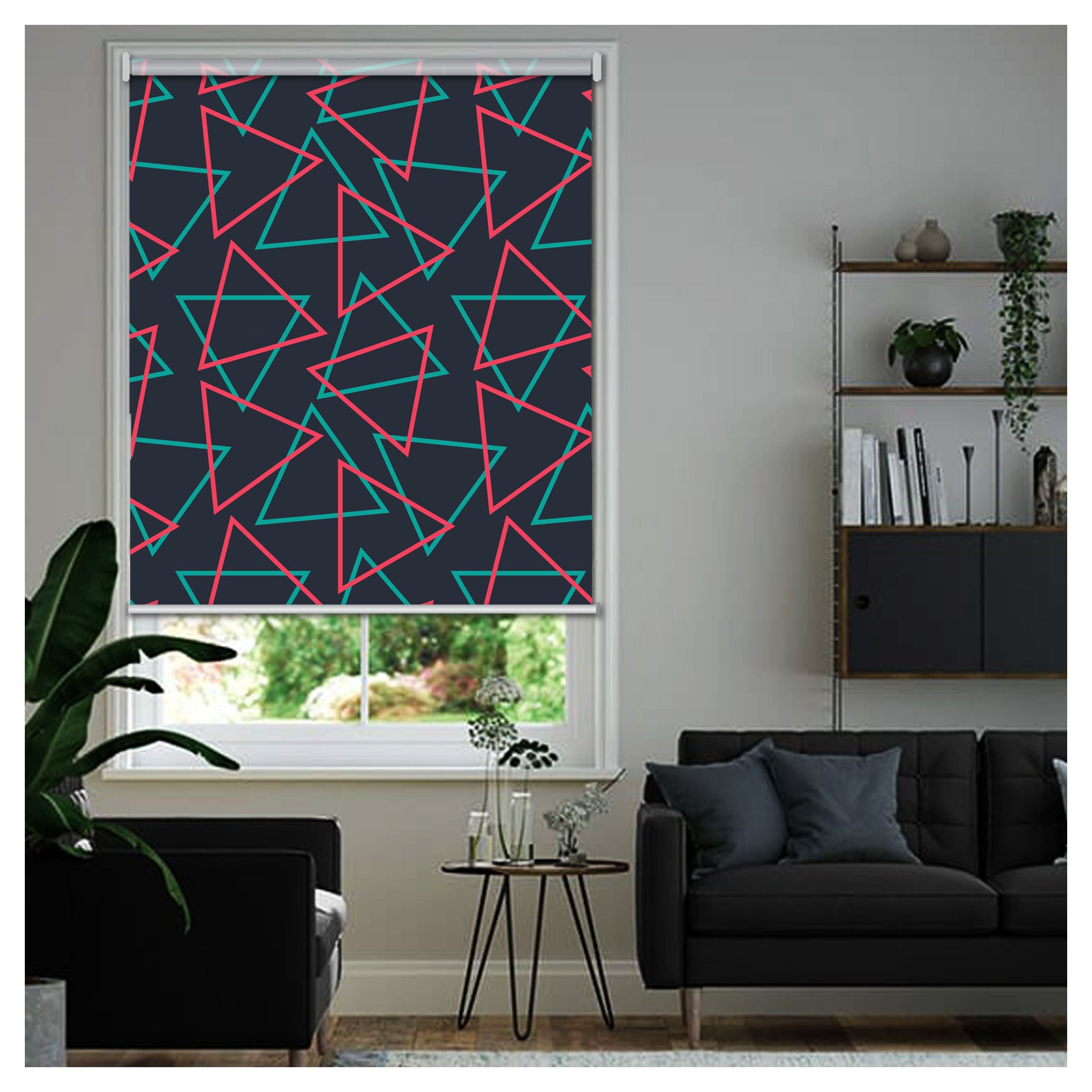 Mid Century Triangle Pattern Print Window Roller Shade – Art Shades