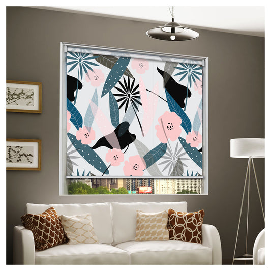 Flora Flower Botanical Print Window Roller Shade