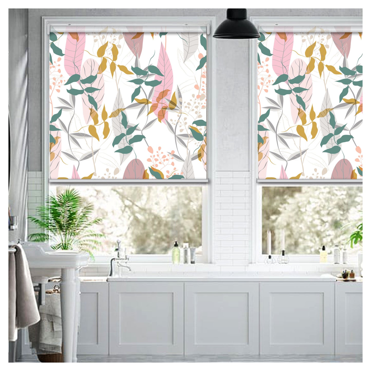 Flora Flower Botanical Plant Print Window Roller Shade