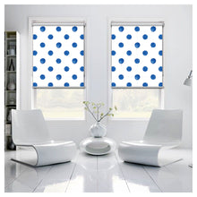 Load image into Gallery viewer, Blue Watercolor Polka Dots Window Roller Shade
