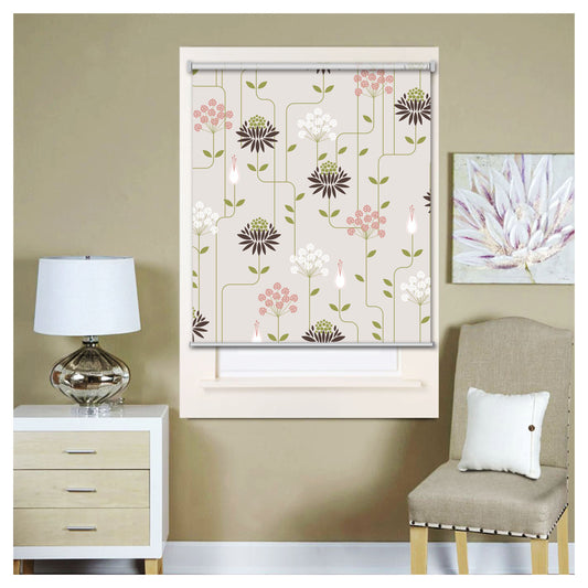 Flora Flower Botanical Plant Print Window Roller Shade