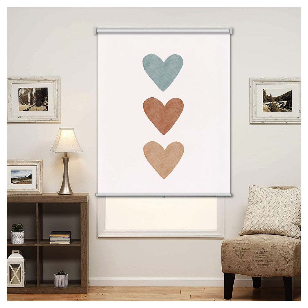 LOVE Shape Boho Pattern Print Theme Window Roller Shade