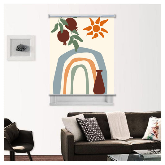 Modern Boho Sun Rainbow Plant Window Roller Shade