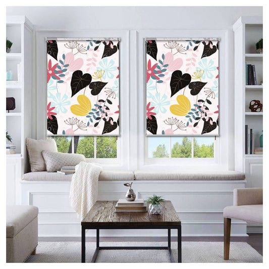 Flora Flower Botanical Plant Print Window Roller Shade
