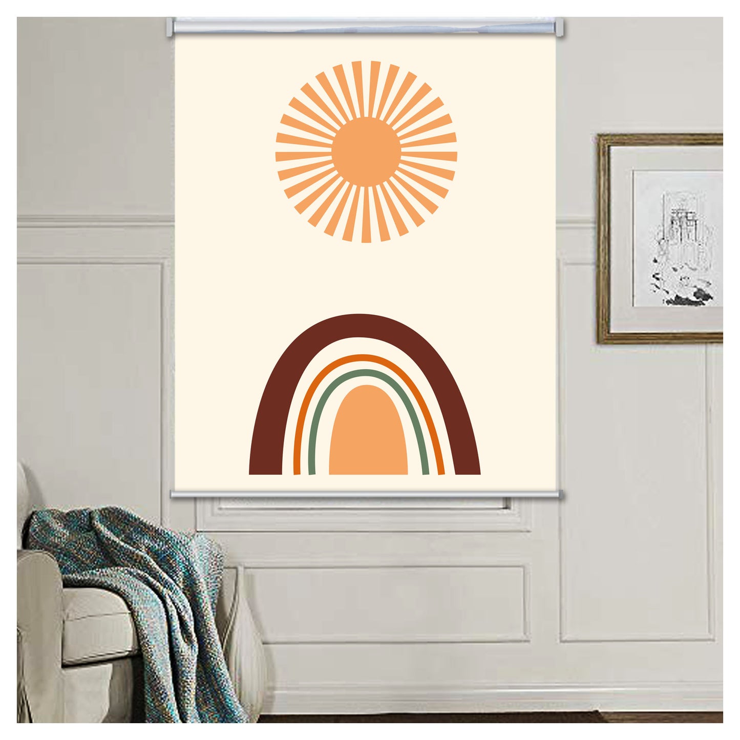 Mountain and Sun Bohemian Window Roller Shade