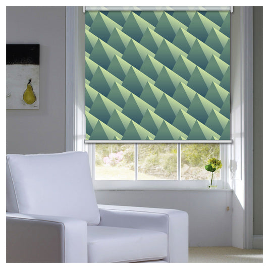 Mid Century Geometric Mosaic Pattern Print Window Roller Shade