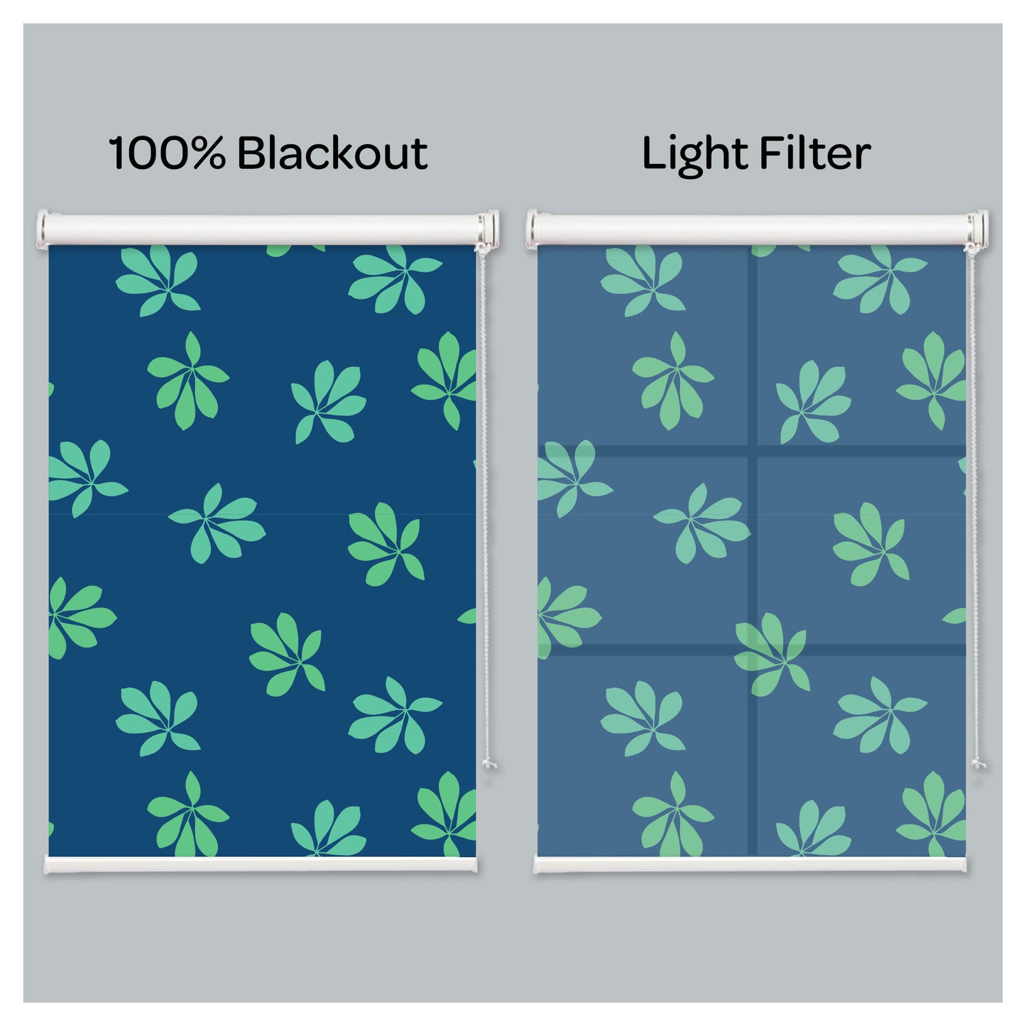 Botanical Leaf Print Window Roller Shade