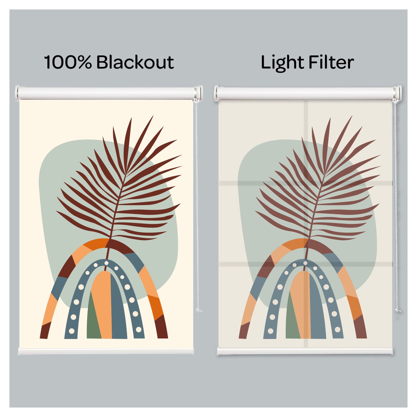 Rainbow Boho Design Print Theme Window Roller Shade