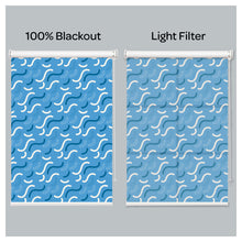 Load image into Gallery viewer, Ocean Blue Organic Shapes Window Roller Shade
