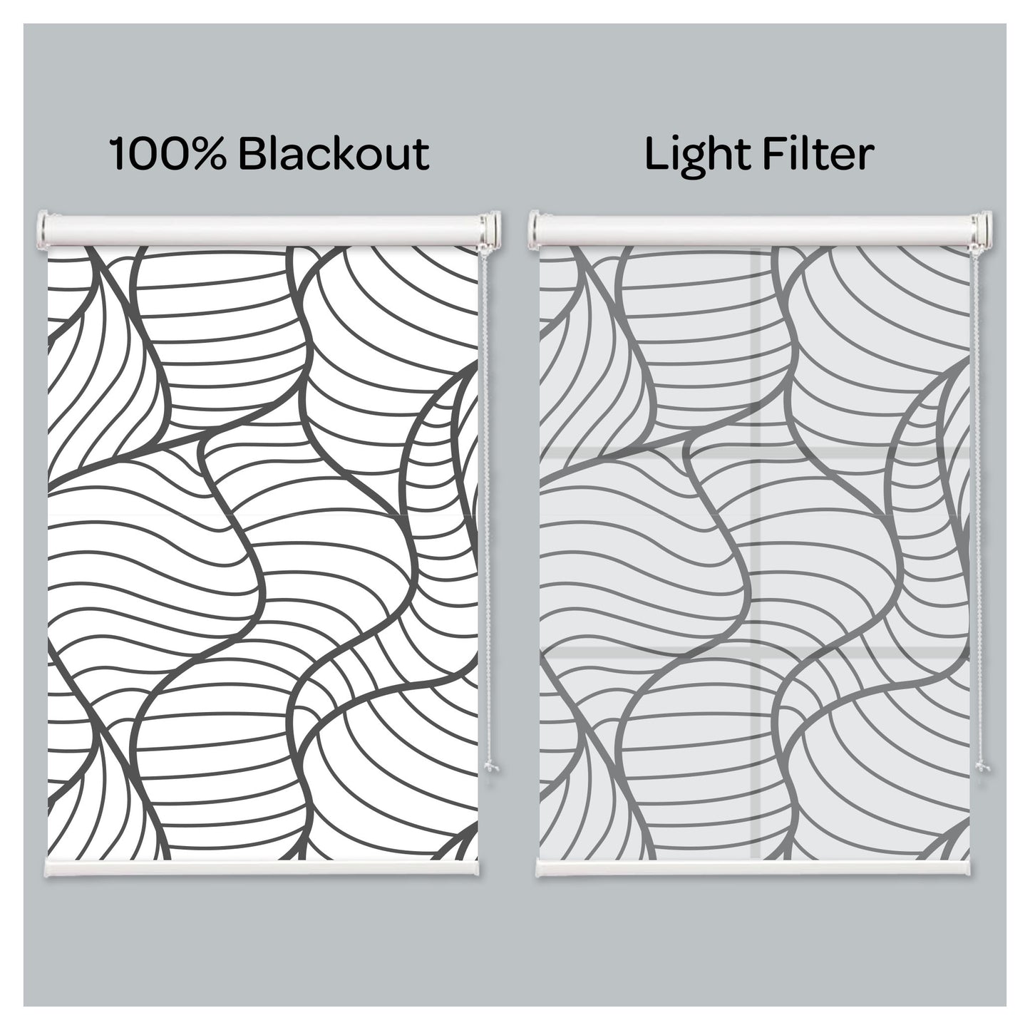 Abstract Contemporary Seamless Line Print Window Roller Shade