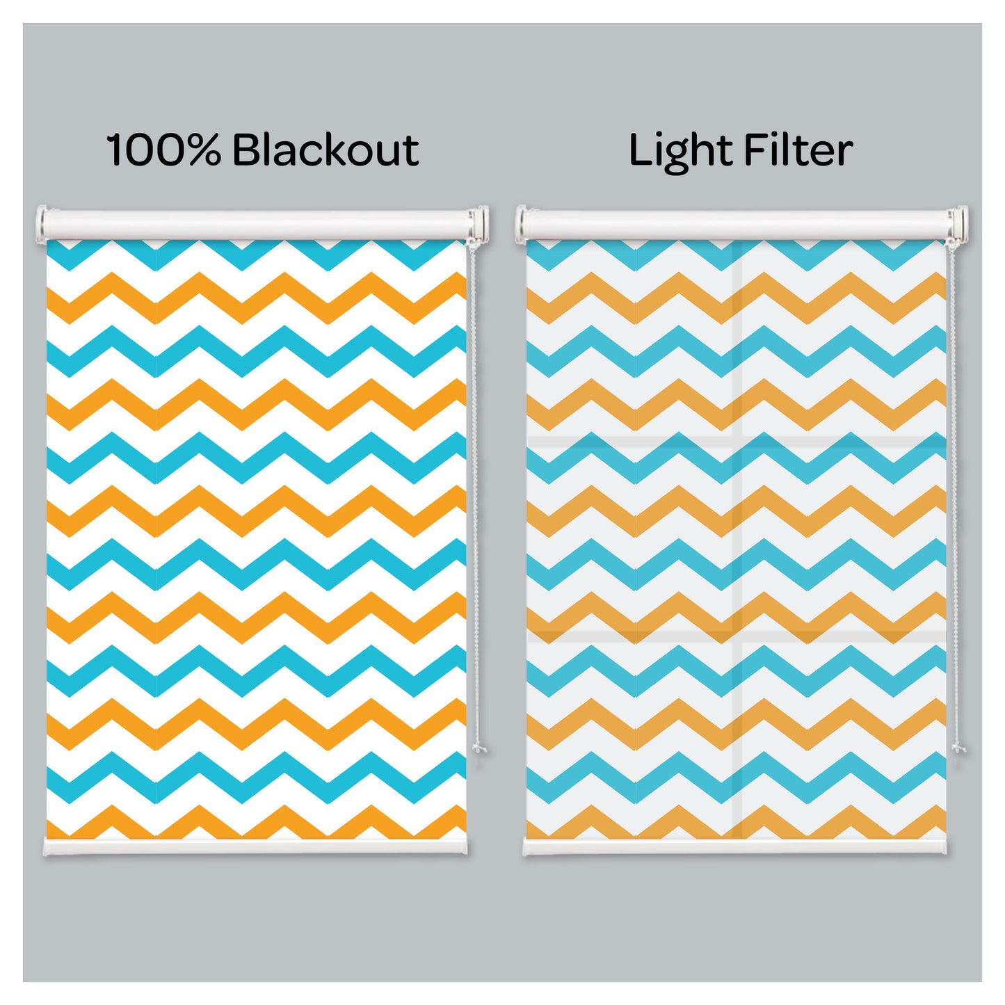 Colorful Zig Zag Print Window Roller Shade