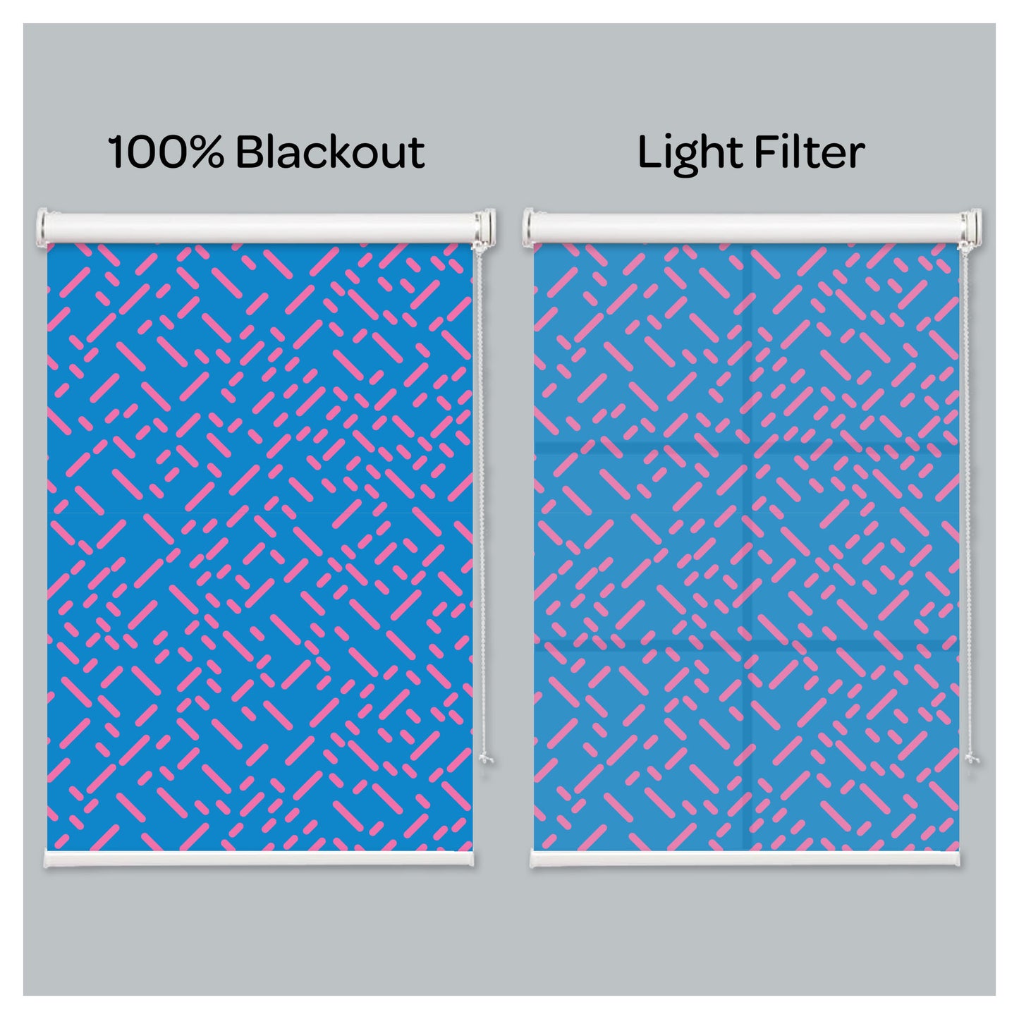 Geometric Blue Window Roller Shade