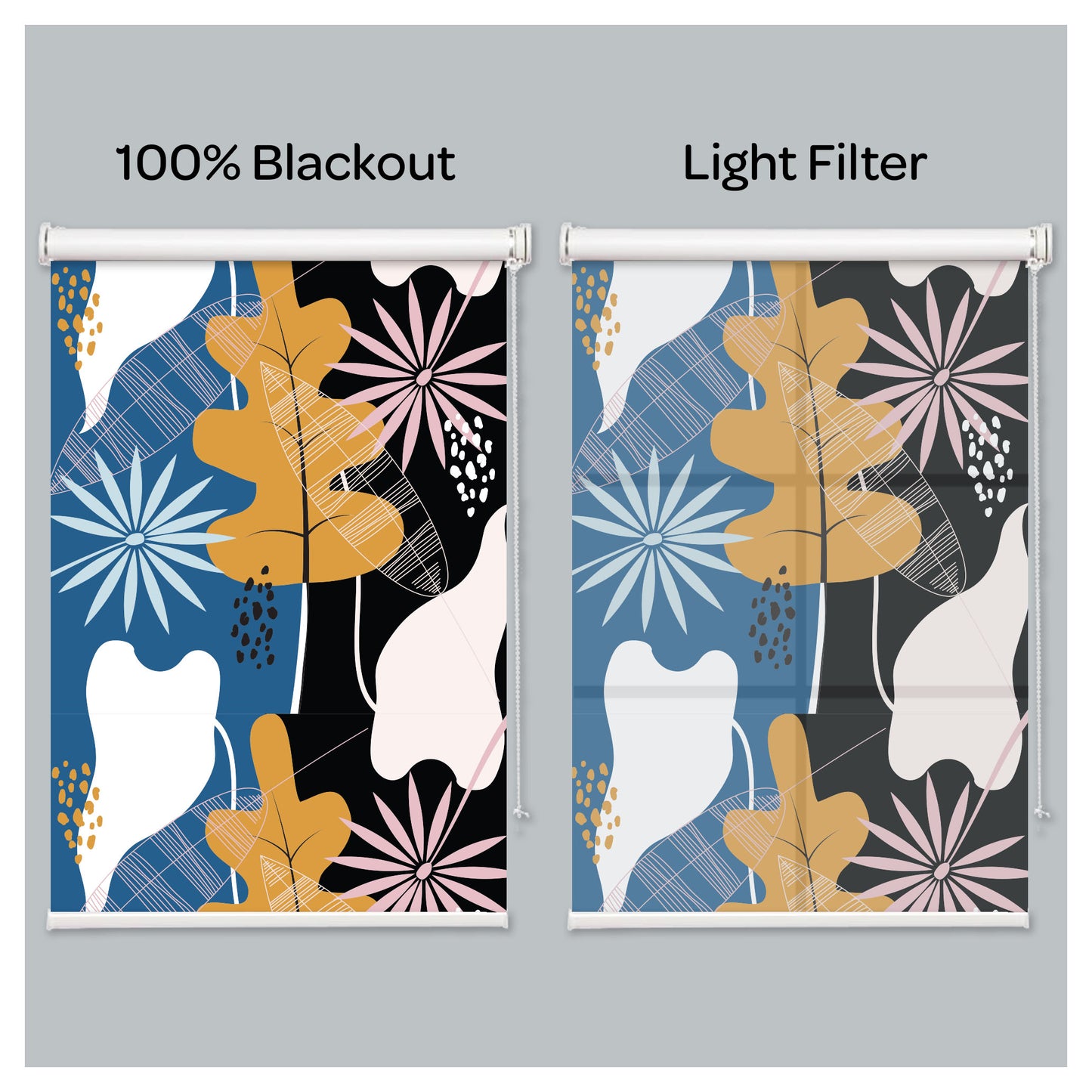 Flora Flower Botanical Print Window Roller Shade