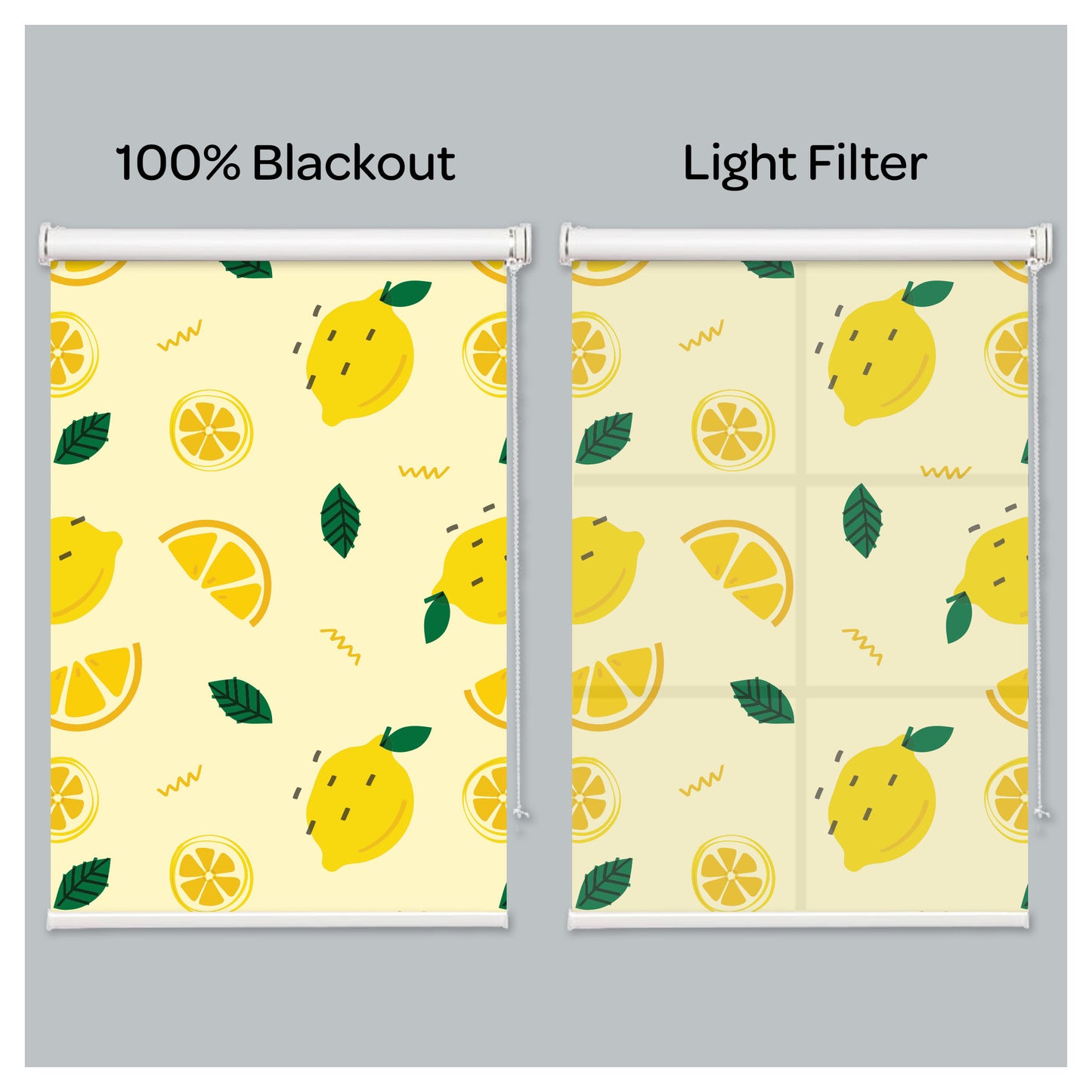 Lemon Pattern Print Window Roller Shade