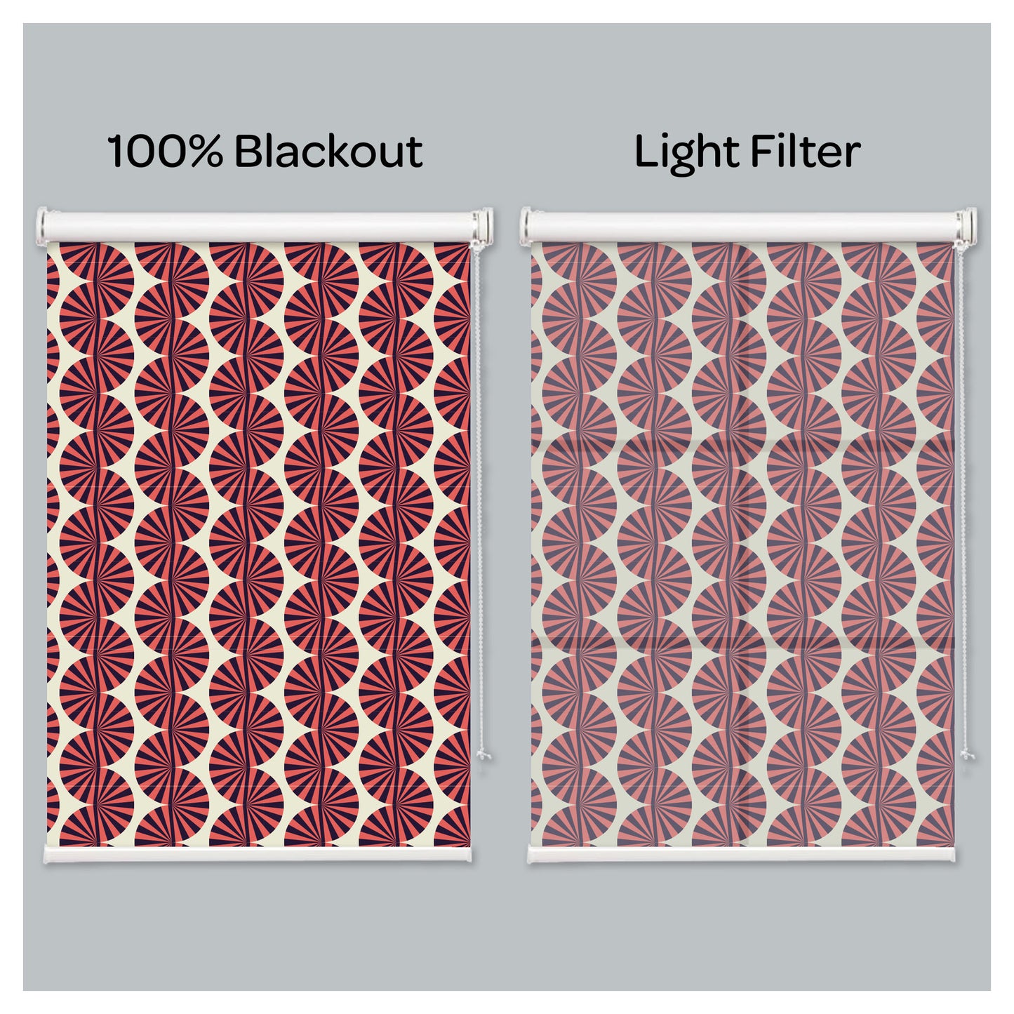 Mid Century Illusion Red Window Roller Shade
