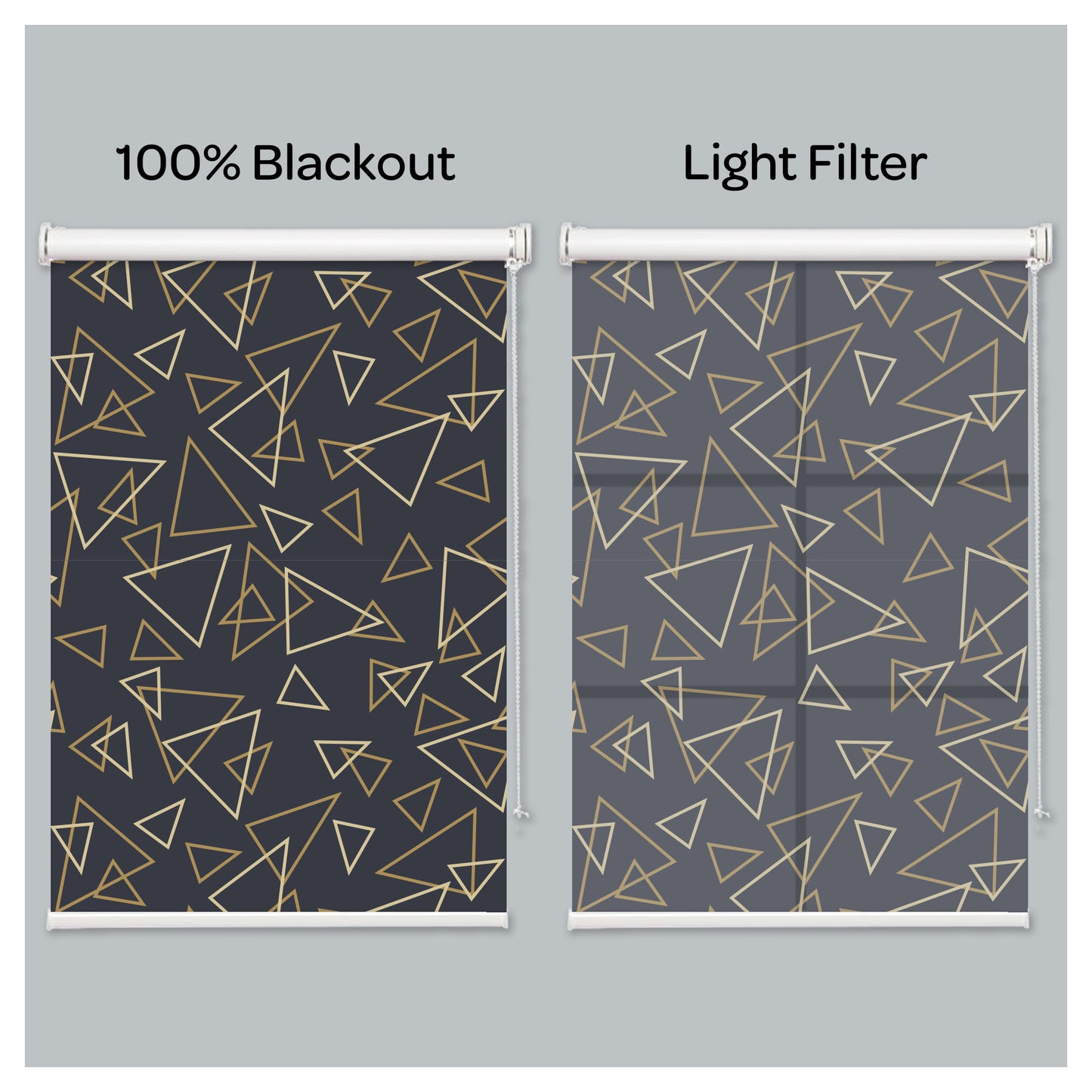 Mid Century Black Triangular Geometry Window Roller Shade
