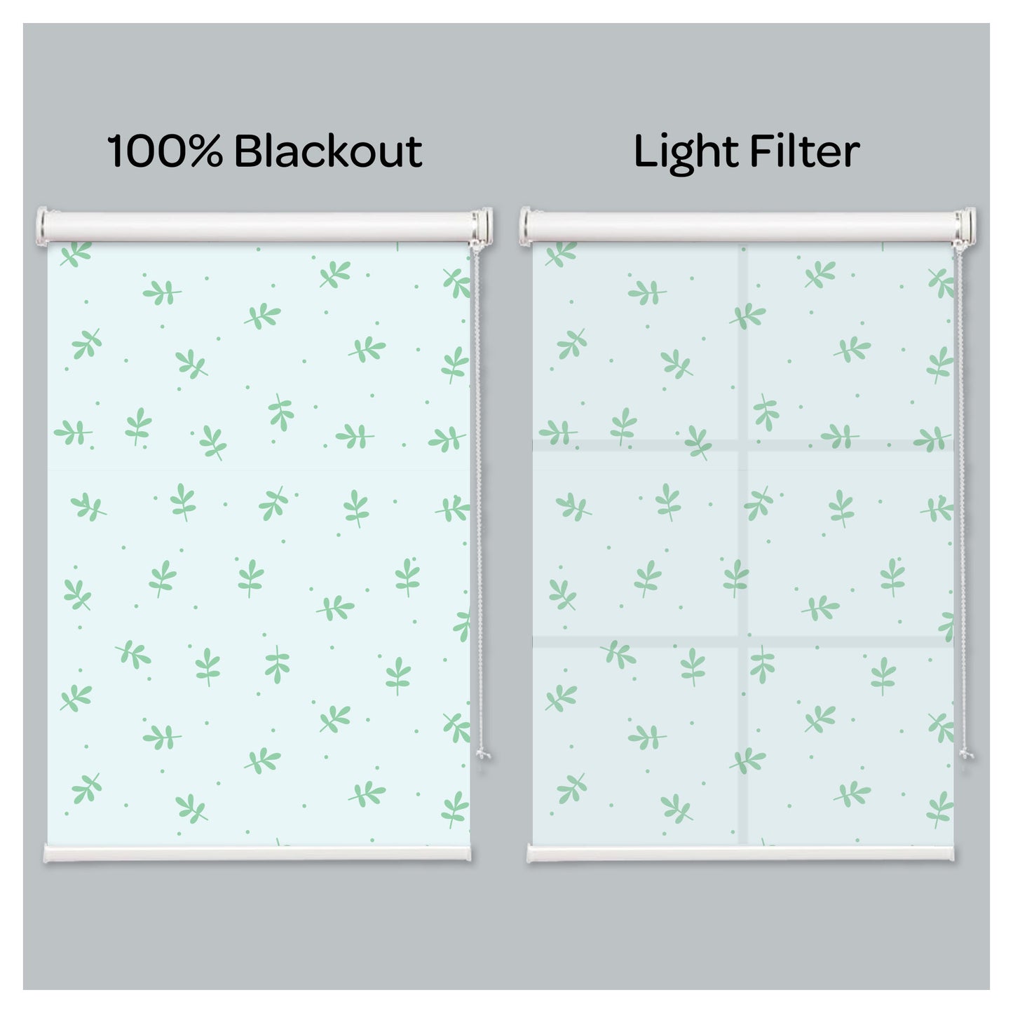 Botanical Leaf Plant Cactus Print Window Roller Shade