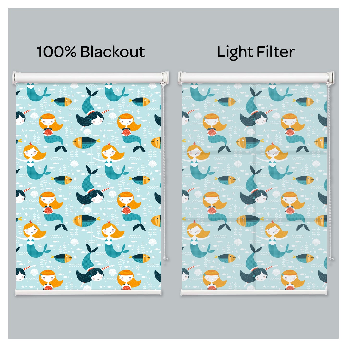 Mermaid in Ocean Window Roller Shade