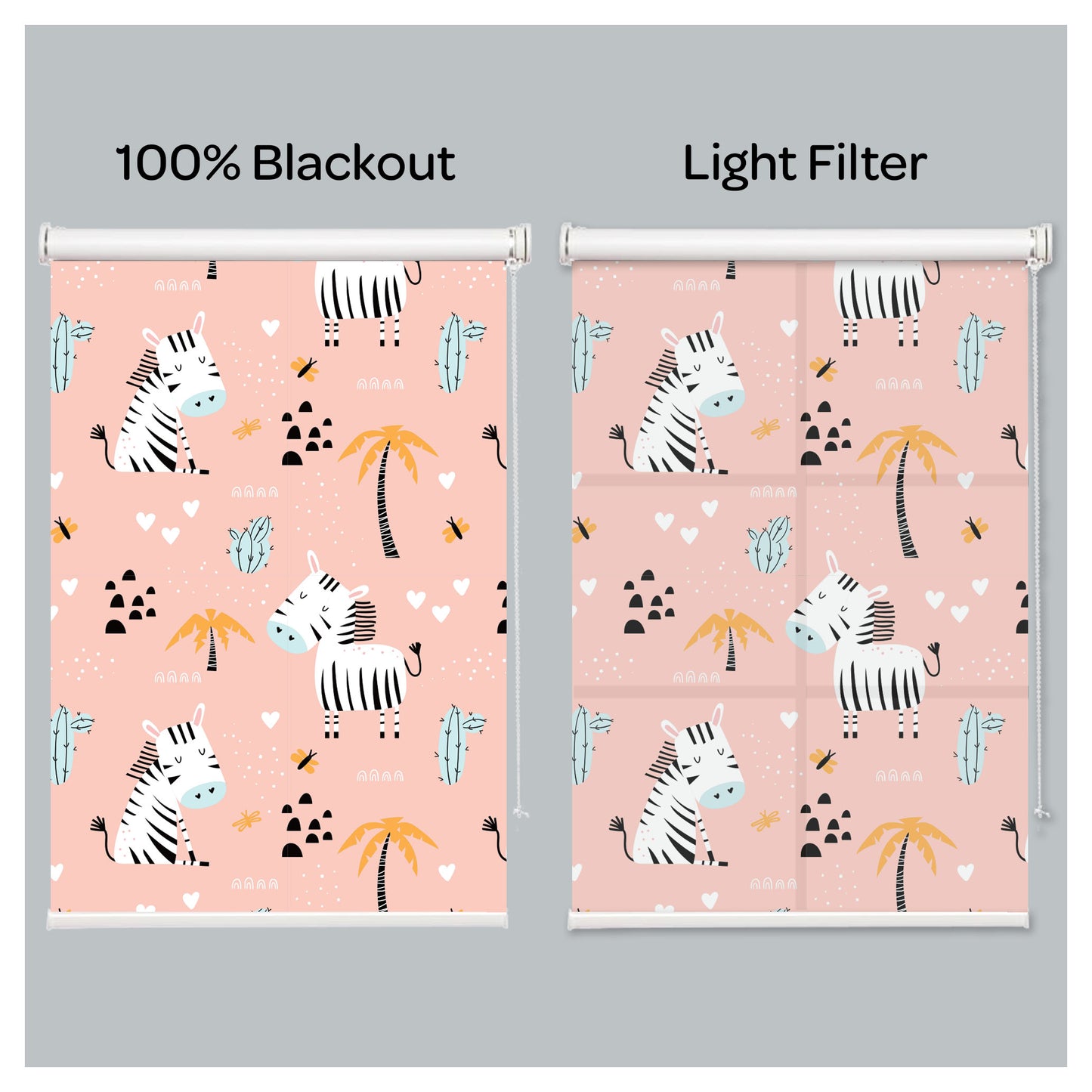 Nursery Kid Baby Room Zebra Theme Window Roller Shade