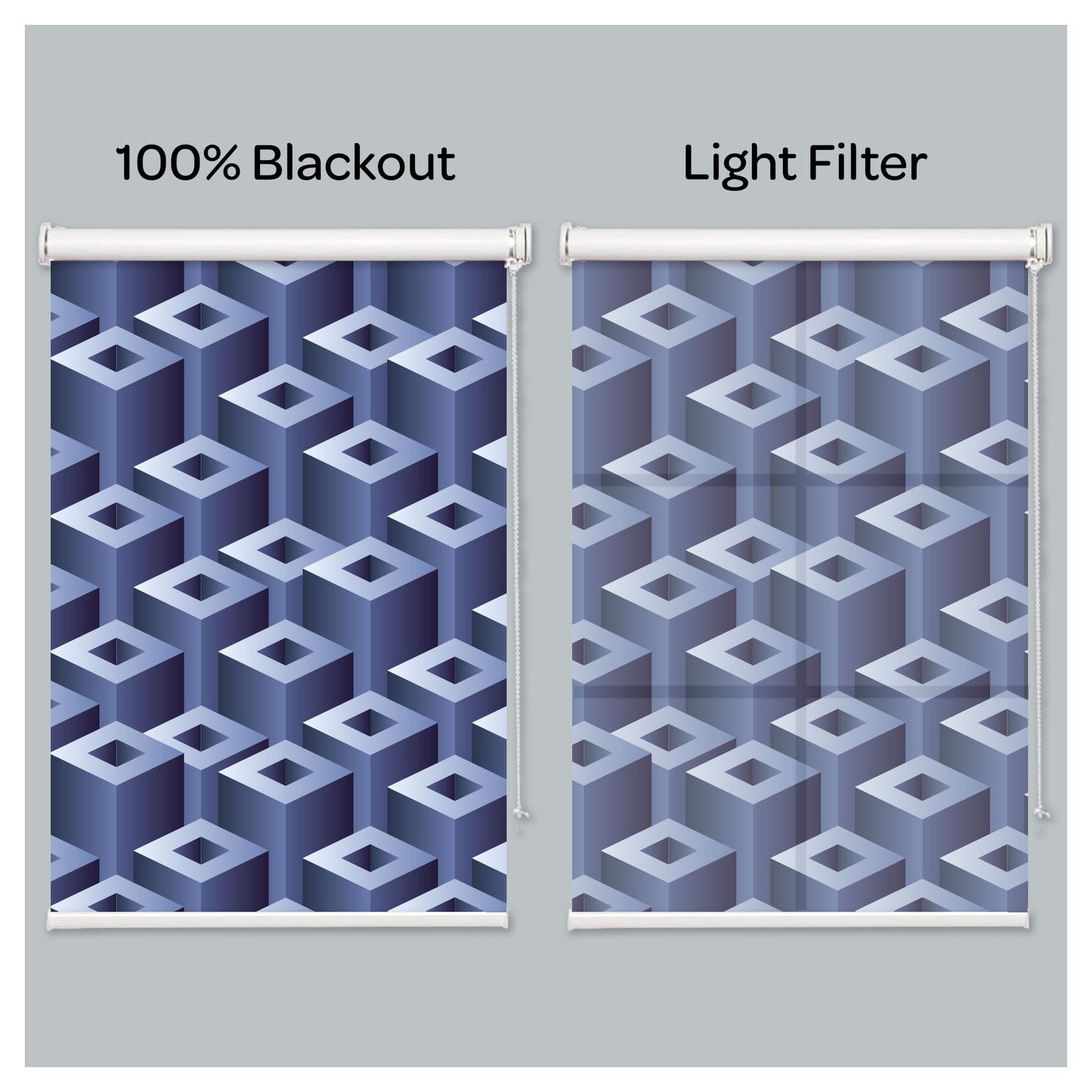 Mid Century Geometric Mosaic Pattern Print Window Roller Shade