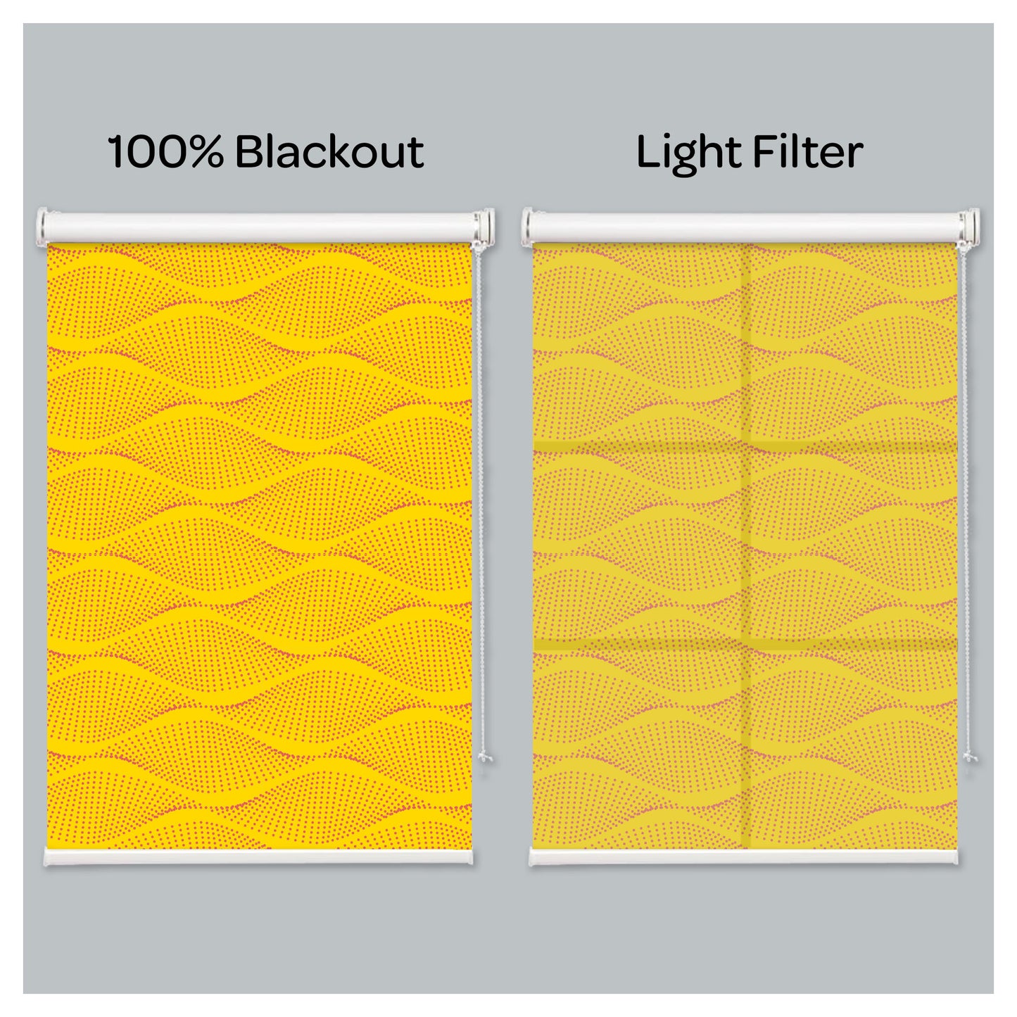 Mid Century Bright Yellow Illusion Window Roller Shade