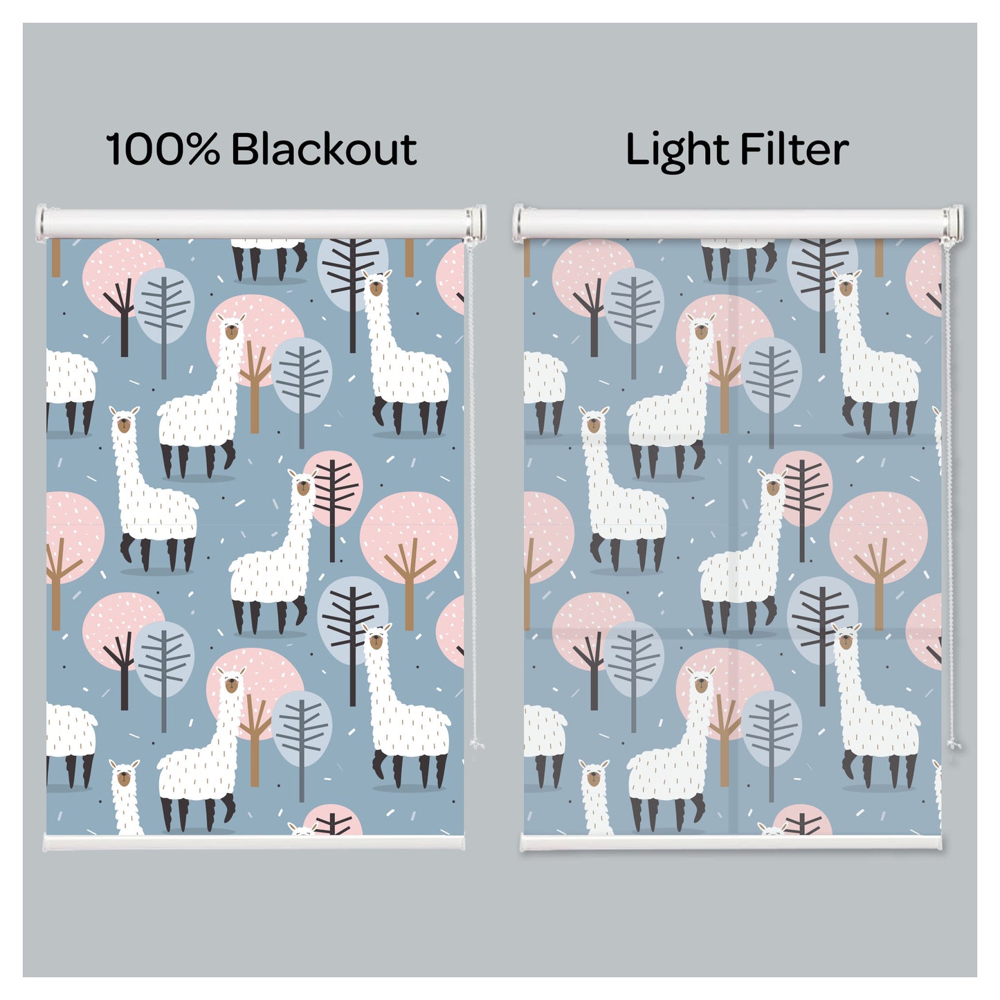 Nursery Kid Baby Room Llama Alpaca Window Roller Shade